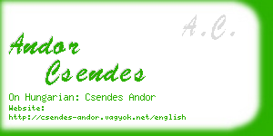 andor csendes business card